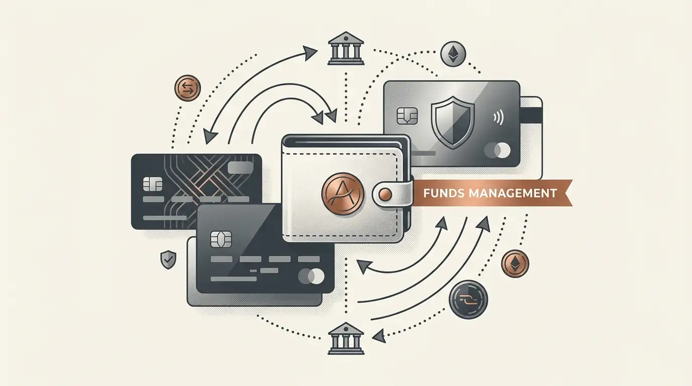 Concept illustration of AUD payment choices and a secure cashier flow