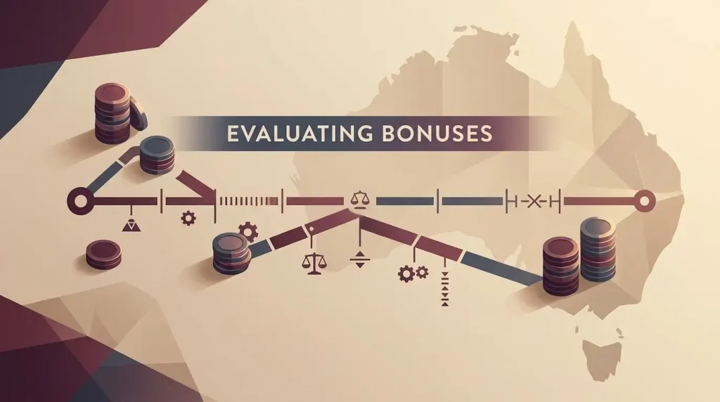 Abstract editorial illustration of casino bonus value and wagering rules